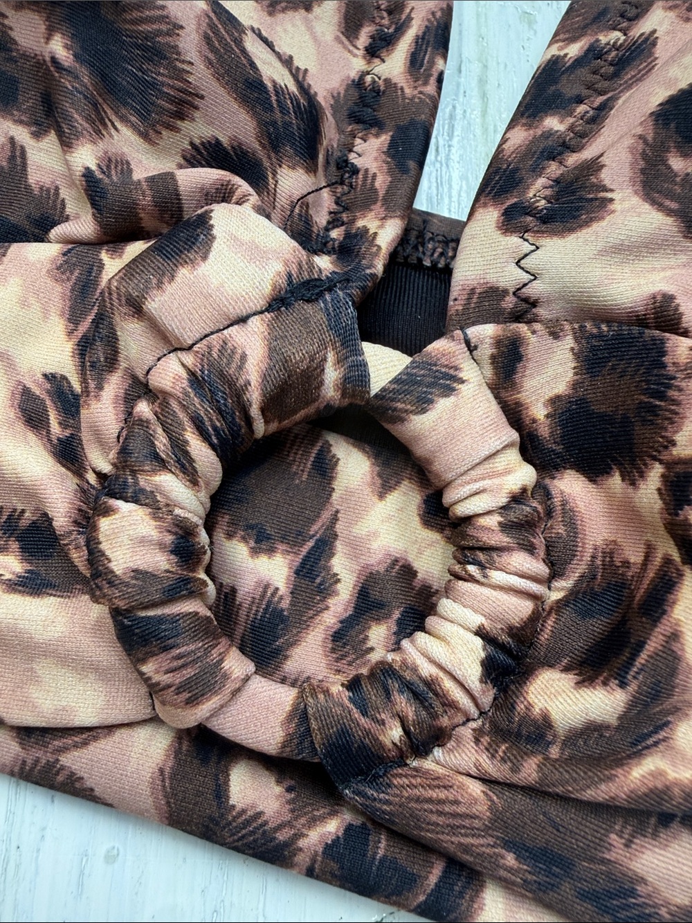 aerie Leopard Print Bikini Top XL & High-Waist Bottoms L - Brown & Black - Picture 10 of 16